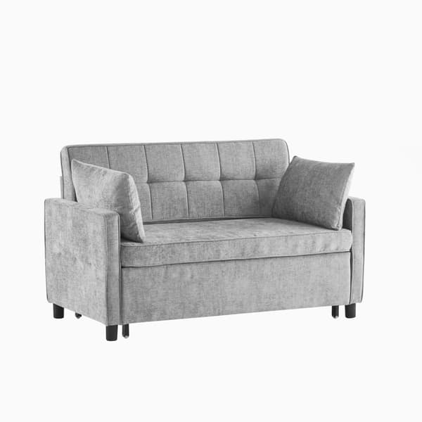 Sofa 142x79x85 cm - Justerbart ryglæn - Chenille - Med 2 hynder - Grå