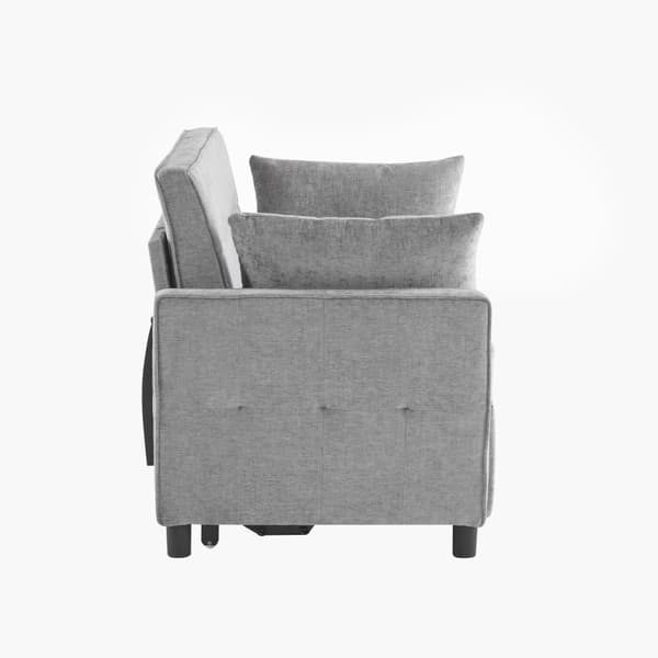Sofa 142x79x85 cm - Justerbart ryglæn - Chenille - Med 2 hynder - Grå