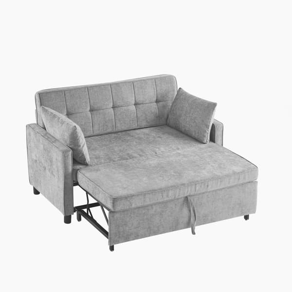 Sofa 142x79x85 cm - Justerbart ryglæn - Chenille - Med 2 hynder - Grå