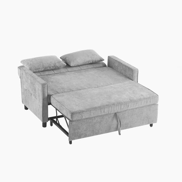 Sofa 142x79x85 cm - Justerbart ryglæn - Chenille - Med 2 hynder - Grå