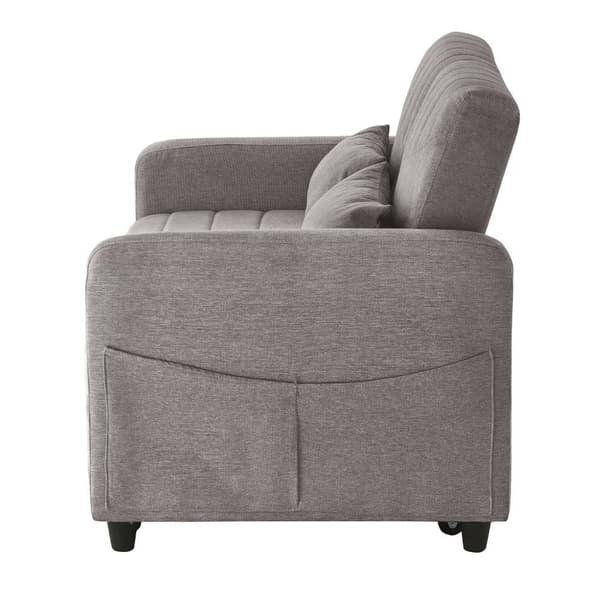 Dobbelt sovesofa 114 x 77 x 82,5 cm - 3-vejs justerbart ryglæn - bomuld-hør stof - grå