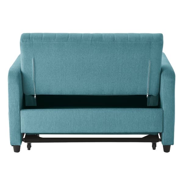 Dobbelt sovesofa 114 x 77 x 82,5 cm - tredobbelt justerbart ryglæn - bomulds-hørstof - blå