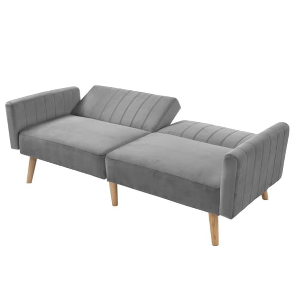 2-in-1 Sohva 178x75x68 cm - Taitettava selkänoja - Sametti - Tummanharmaa