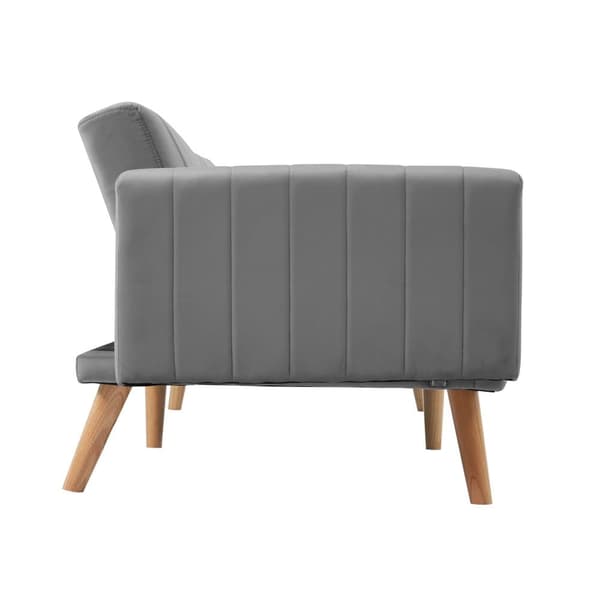 2-in-1 Sohva 178x75x68 cm - Taitettava selkänoja - Sametti - Tummanharmaa