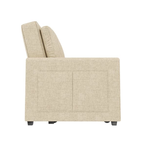 Multifunktionelt sammenklappeligt sofasæt - med sovefunktion - inkl. 2 hynder - justerbart ryglæn - opbevaringsrum - beige