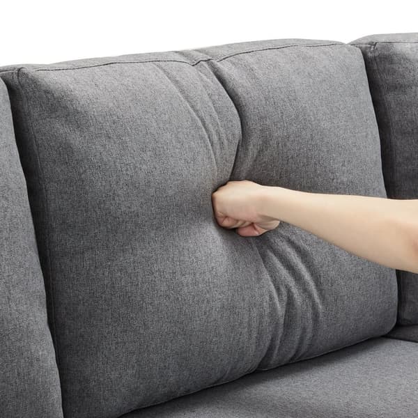 3-sits hörnsoffa, konvertibel, tillverkad av linnetyg, med mugghållare i fickan, grå