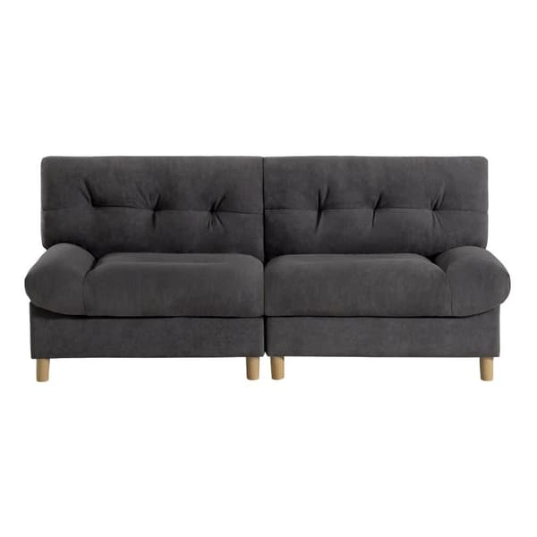 Cloud sofa luksus - Velour stof - Med stort sæde + ryglæn - Grå