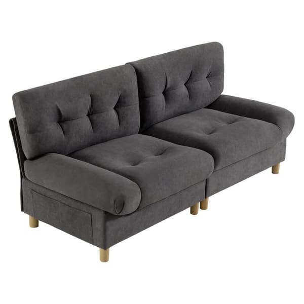 Cloud sofa luksus - Velour stof - Med stort sæde + ryglæn - Grå