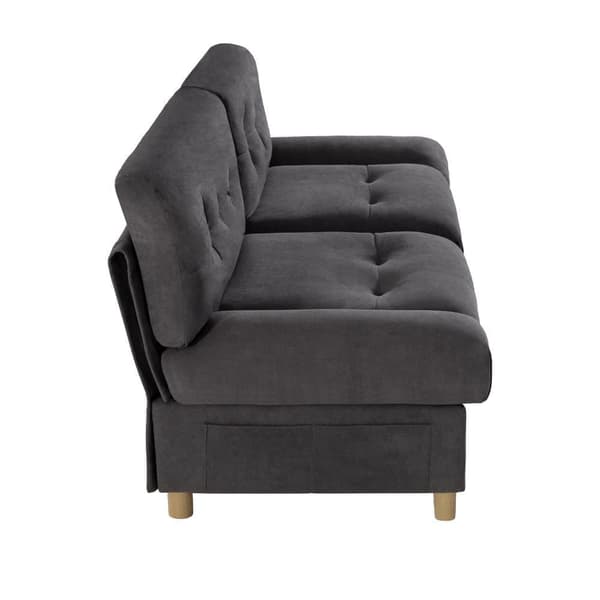 Cloud sofa luksus - Velour stof - Med stort sæde + ryglæn - Grå