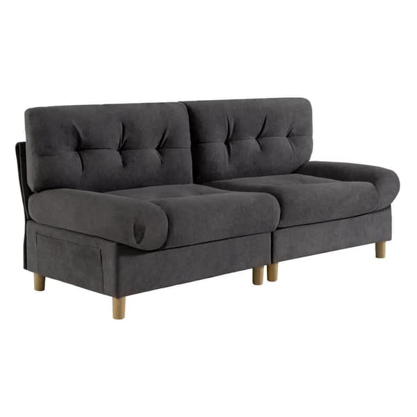 Cloud sofa luksus - Velour stof - Med stort sæde + ryglæn - Grå