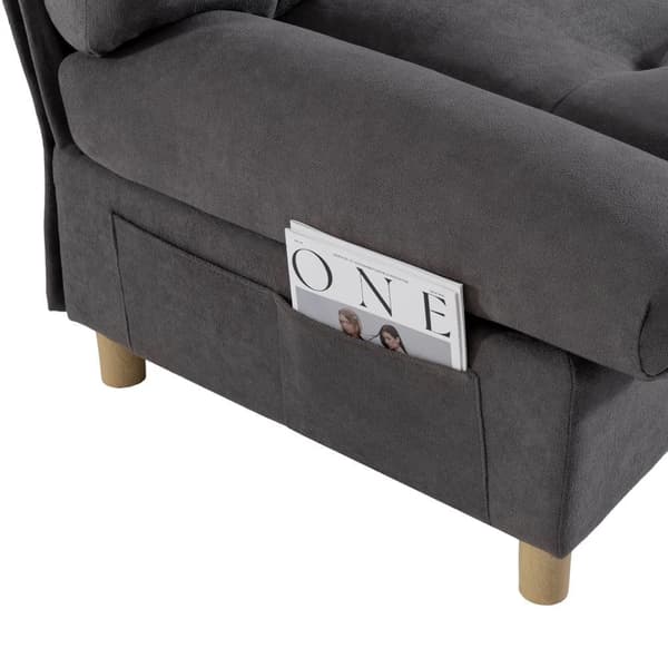 Cloud sofa luksus - Velour stof - Med stort sæde + ryglæn - Grå