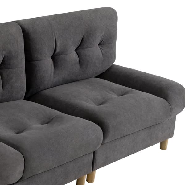 Cloud sofa luksus - Velour stof - Med stort sæde + ryglæn - Grå