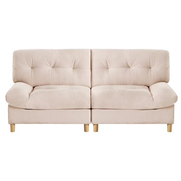 Pilvisohva ylellisyyttä - Samettikangas - Isolla istuimella + selkänojalla - beige