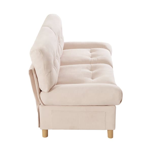 Pilvisohva ylellisyyttä - Samettikangas - Isolla istuimella + selkänojalla - beige