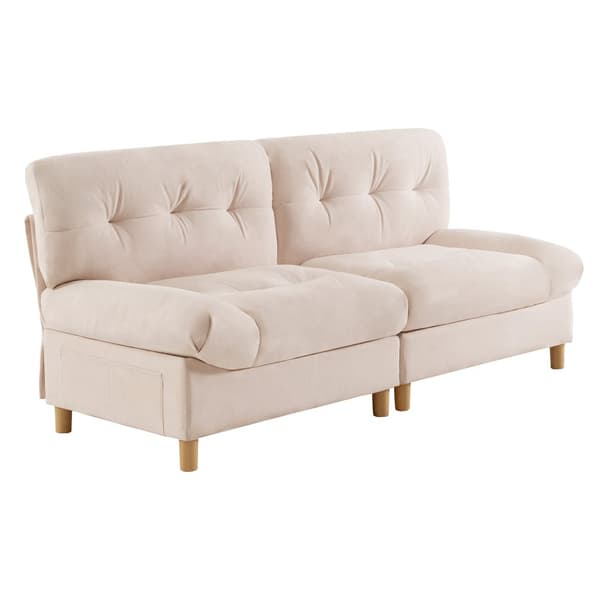 Pilvisohva ylellisyyttä - Samettikangas - Isolla istuimella + selkänojalla - beige