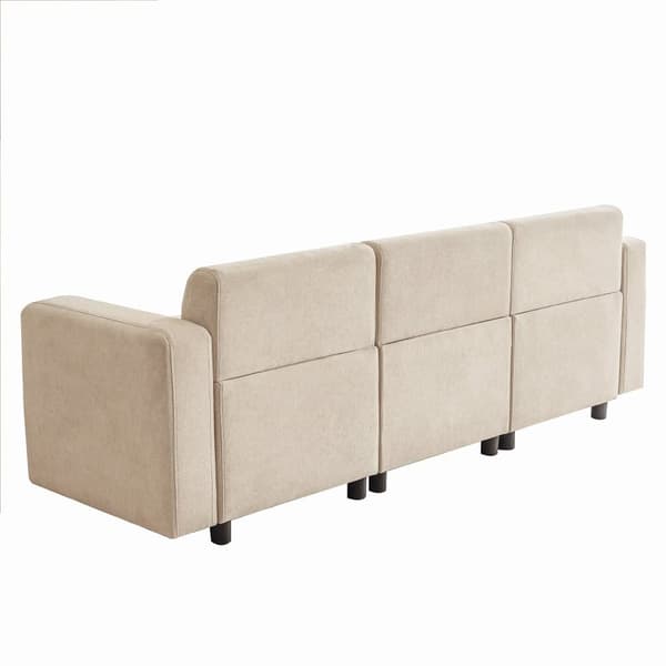 3-sits soffa i chenilletyg med 2 kuddar - Sovyta 211 cm - Beige