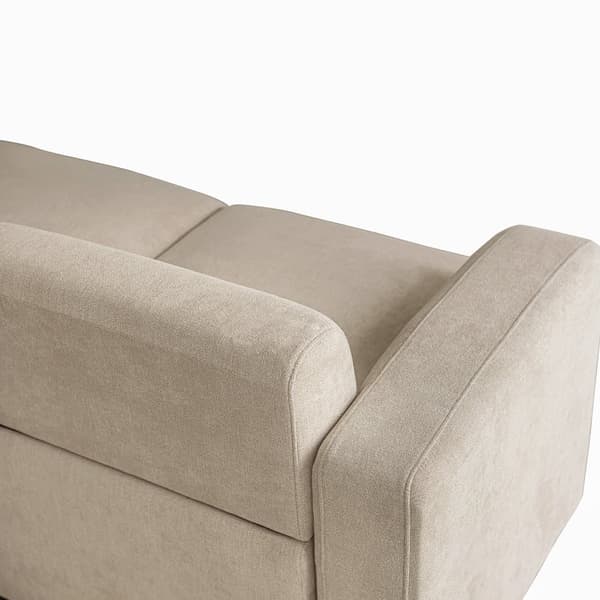 3-sits soffa i chenilletyg med 2 kuddar - Sovyta 211 cm - Beige