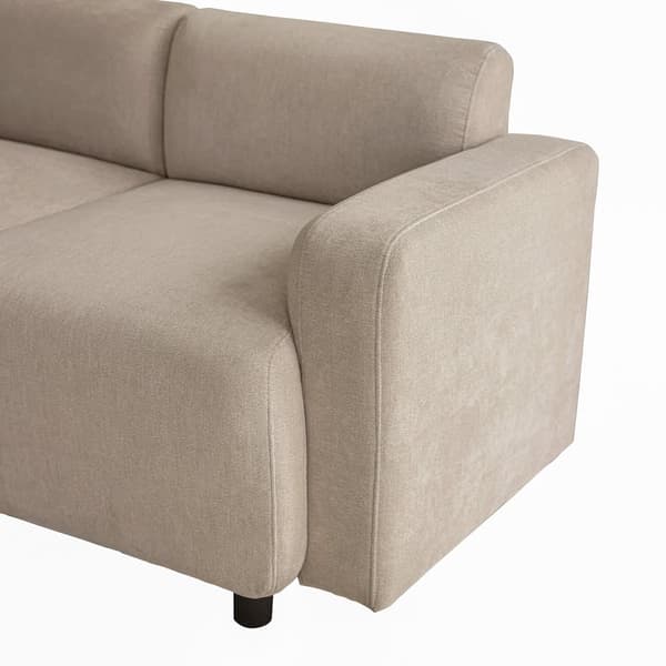 3-sits soffa i chenilletyg med 2 kuddar - Sovyta 211 cm - Beige