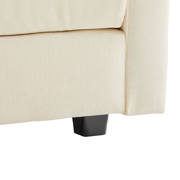 3-sits hörnsoffa i chenille - med modulärt fotstöd - Beige