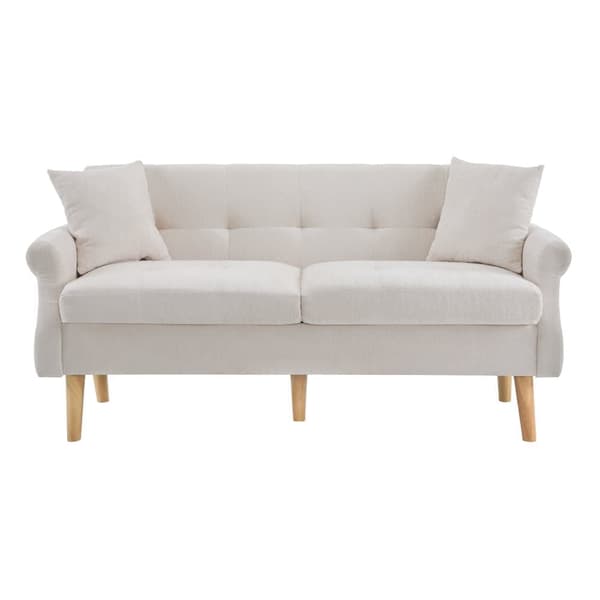 2-sitssoffa med chenilleklädsel - 162 x 74 x 77 cm - Beige