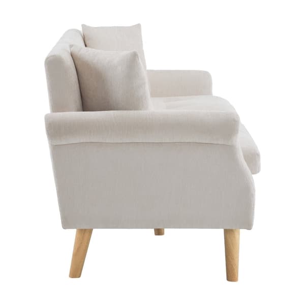 2-sitssoffa med chenilleklädsel - 162 x 74 x 77 cm - Beige