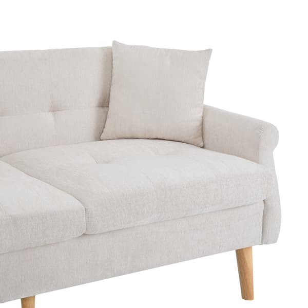 2-sitssoffa med chenilleklädsel - 162 x 74 x 77 cm - Beige