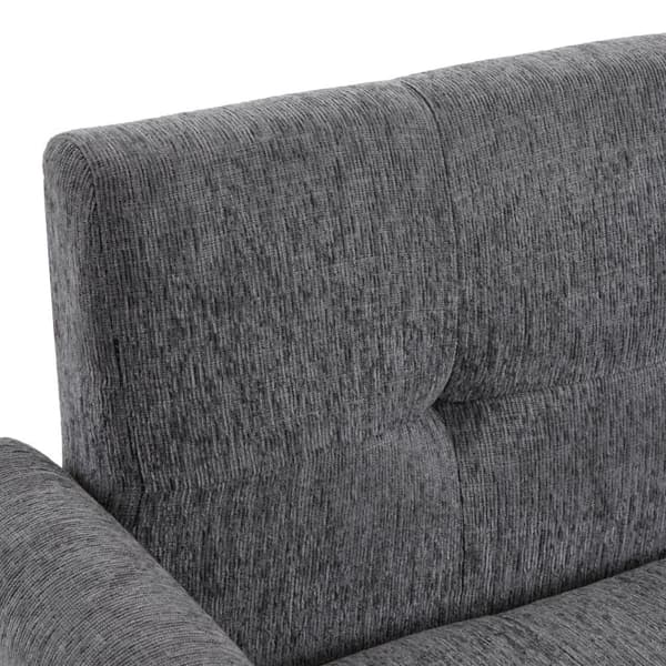 2-sitssoffa med chenilleklädsel - 162 x 74 x 77 cm - Grå