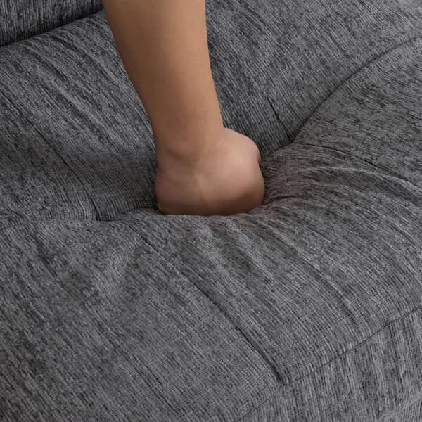 2-sitssoffa med chenilleklädsel - 162 x 74 x 77 cm - Grå