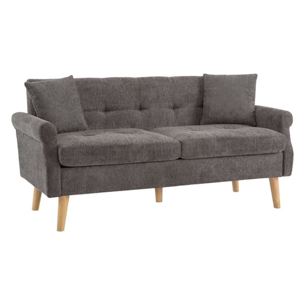 2-sitssoffa med chenilleklädsel - 162 x 74 x 77 cm - Taupe