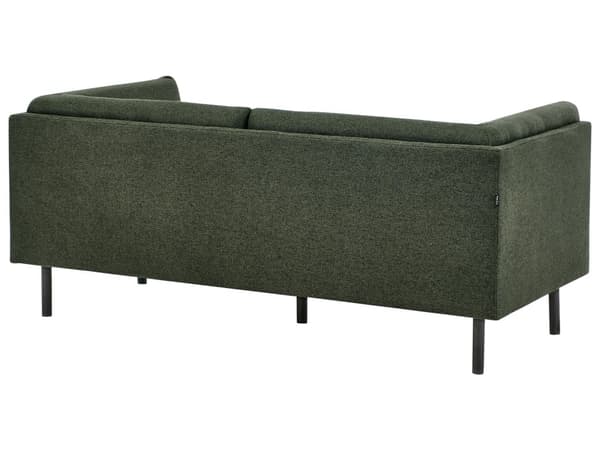 2-seters Sofa Grønt Polyester Stoff Tre Svarte Ben Polstrede Stuemøbler