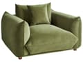 Miniatyrbilde 7 av 11: 5-seters sofagruppe Grønn Fløyel 3-seters sofa 2 lenestoler Ben i tre Pynteputer Moderne og skandinavisk stil Stue