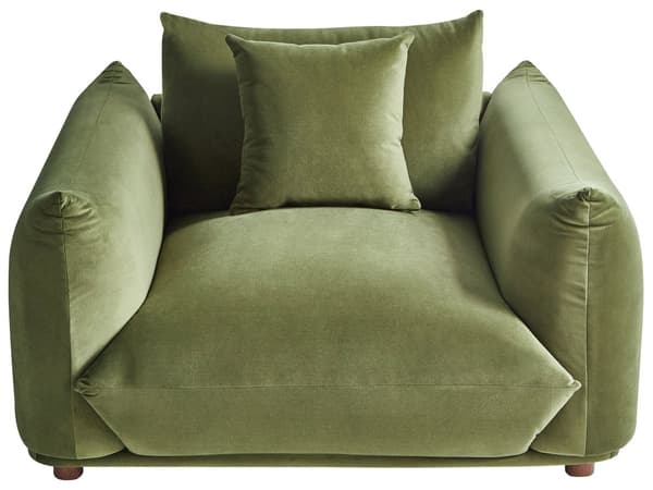 5-seters sofagruppe Grønn Fløyel 3-seters sofa 2 lenestoler Ben i tre Pynteputer Moderne og skandinavisk stil Stue