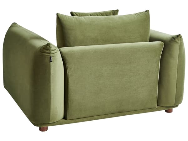 5-seters sofagruppe Grønn Fløyel 3-seters sofa 2 lenestoler Ben i tre Pynteputer Moderne og skandinavisk stil Stue