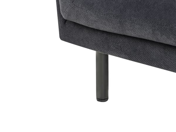 2-seters Sofa Svart Polyester Stoff Tre Svarte Ben Polstrede Stuemøbler