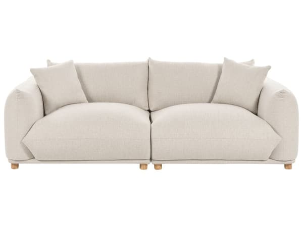 5-seters sofagruppe Lys beige Stoff 3-seters sofa 2 lenestoler Ben i tre Pynteputer Moderne og skandinavisk stil Stue