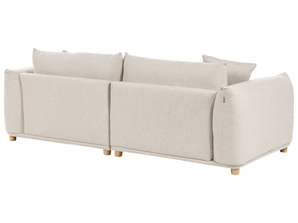 5-seters sofagruppe Lys beige Stoff 3-seters sofa 2 lenestoler Ben i tre Pynteputer Moderne og skandinavisk stil Stue