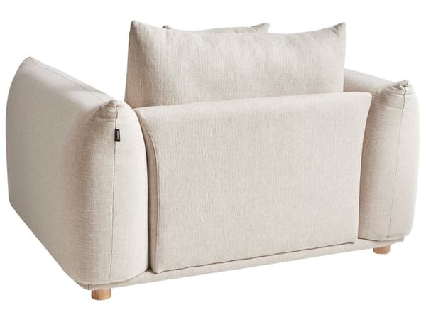 5-seters sofagruppe Lys beige Stoff 3-seters sofa 2 lenestoler Ben i tre Pynteputer Moderne og skandinavisk stil Stue