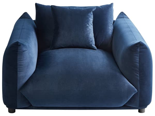 5-seters sofagruppe Mørkeblå Fløyel 3-seters sofa 2 lenestoler Ben i tre Pynteputer Moderne og skandinavisk stil Stue