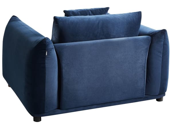 5-seters sofagruppe Mørkeblå Fløyel 3-seters sofa 2 lenestoler Ben i tre Pynteputer Moderne og skandinavisk stil Stue