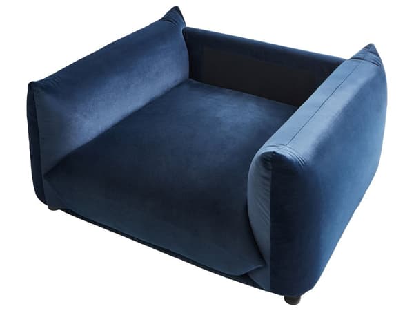 5-seters sofagruppe Mørkeblå Fløyel 3-seters sofa 2 lenestoler Ben i tre Pynteputer Moderne og skandinavisk stil Stue