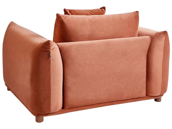 5-seters sofagruppe Gyllebrun Fløyel 3-seters sofa 2 lenestoler Ben i tre Pynteputer Moderne og skandinavisk stil Stue