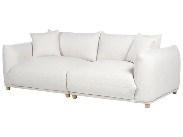 5-seters sofagruppe Off-white Stoff 3-seters sofa 2 lenestoler Ben i tre Pynteputer Moderne og skandinavisk stil Stue