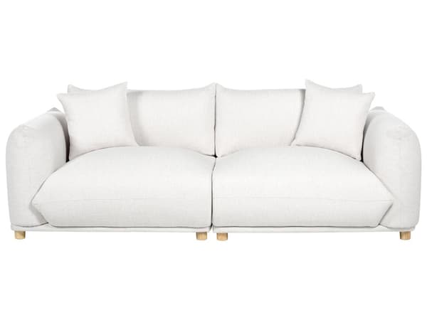 5-seters sofagruppe Off-white Stoff 3-seters sofa 2 lenestoler Ben i tre Pynteputer Moderne og skandinavisk stil Stue
