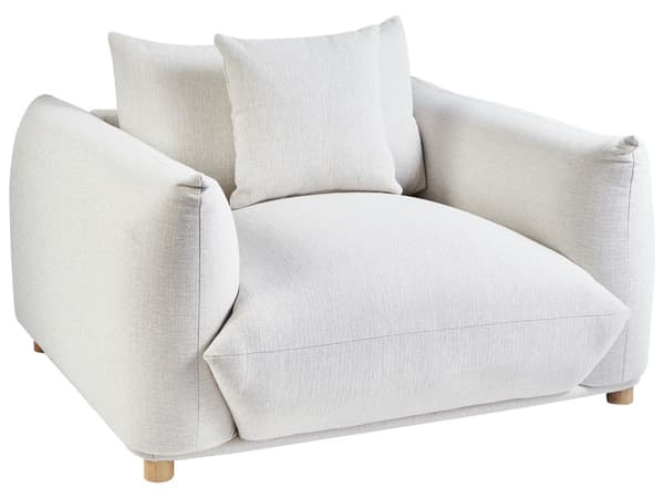 5-seters sofagruppe Off-white Stoff 3-seters sofa 2 lenestoler Ben i tre Pynteputer Moderne og skandinavisk stil Stue