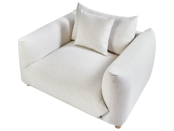 5-seters sofagruppe Off-white Stoff 3-seters sofa 2 lenestoler Ben i tre Pynteputer Moderne og skandinavisk stil Stue