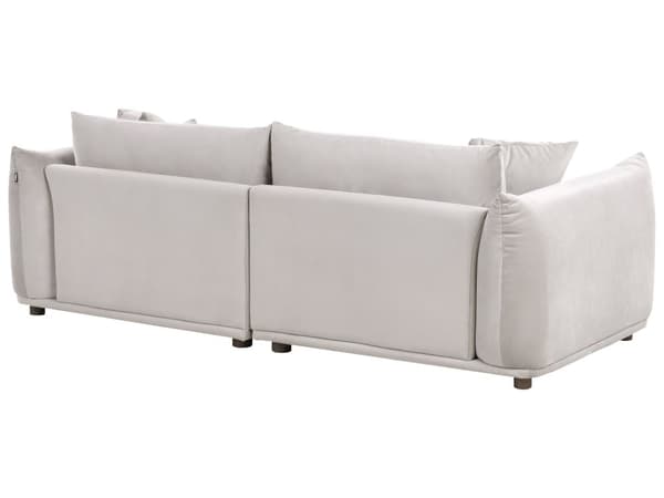 5-seters sofagruppe Taupe Fløyel 3-seters sofa 2 lenestoler Ben i tre Pynteputer Moderne og skandinavisk stil Stue
