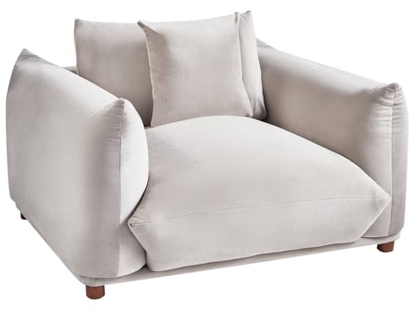 5-seters sofagruppe Taupe Fløyel 3-seters sofa 2 lenestoler Ben i tre Pynteputer Moderne og skandinavisk stil Stue