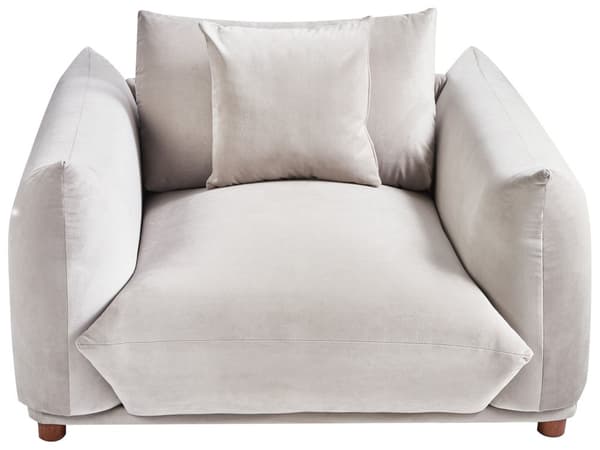 5-seters sofagruppe Taupe Fløyel 3-seters sofa 2 lenestoler Ben i tre Pynteputer Moderne og skandinavisk stil Stue