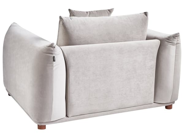 5-seters sofagruppe Taupe Fløyel 3-seters sofa 2 lenestoler Ben i tre Pynteputer Moderne og skandinavisk stil Stue