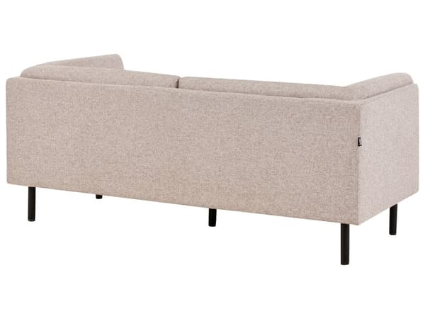 2-personers sofa lysebrun polstret polyester sorte træben stuemøbler